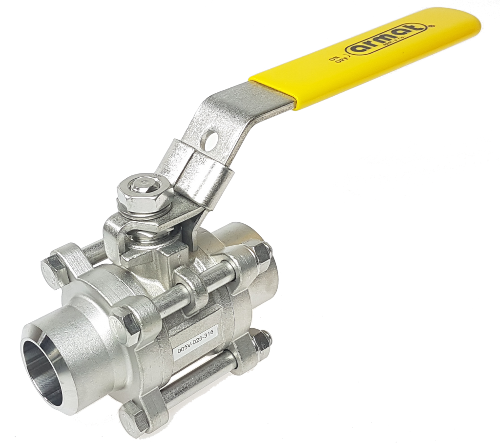 kulový ventil třídílný přivařovací BW PN 69 – DN 8
